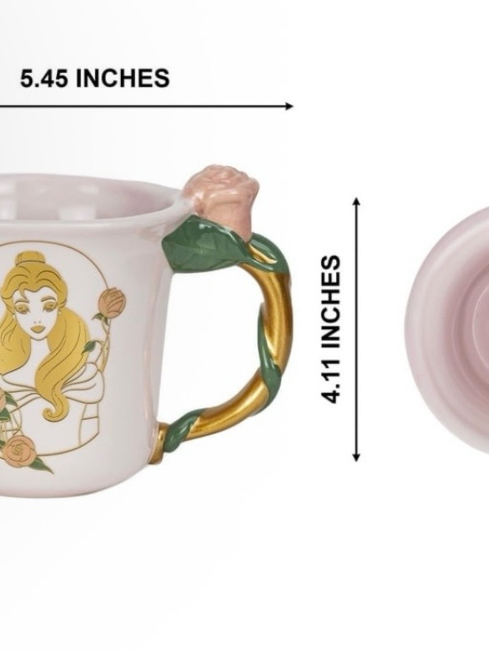 Pink Belle Floral Ceramic Mug with Gold Accents - Picture 6 of 7